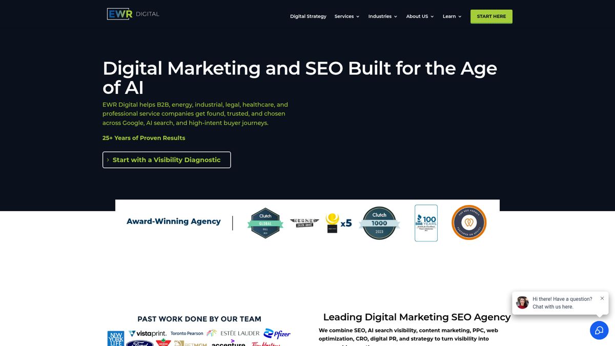 EWR Digital agency homepage