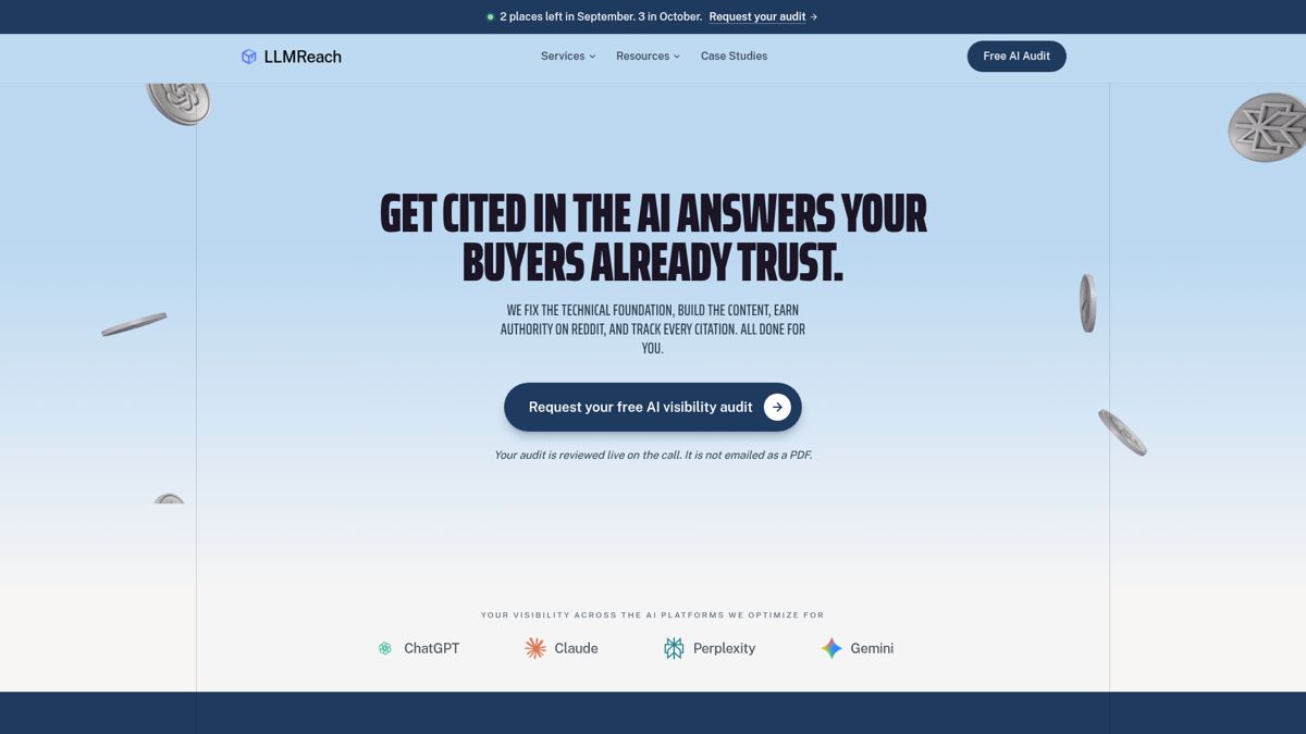 LLMReach GEO and AEO agency about page
