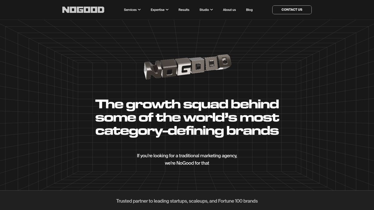 NoGood growth marketing agency homepage